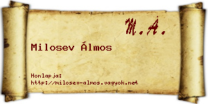 Milosev Álmos névjegykártya